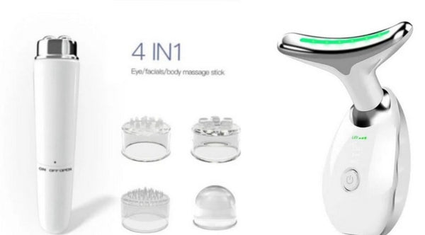 Relaxační duo – Mini masážní přístroj na oči + Elektrický masér na krk a obličej